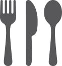 Icon of a fork, knife and spoon