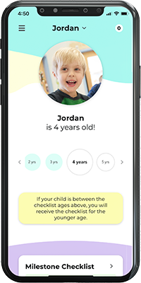 Photo of a cellphone with the Learn the Signs. Act Early. app homescreen