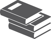 Icon of books stacked to represent resources